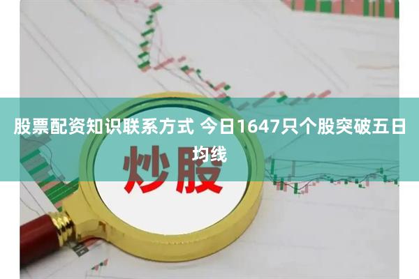 股票配资知识联系方式 今日1647只个股突破五日均线