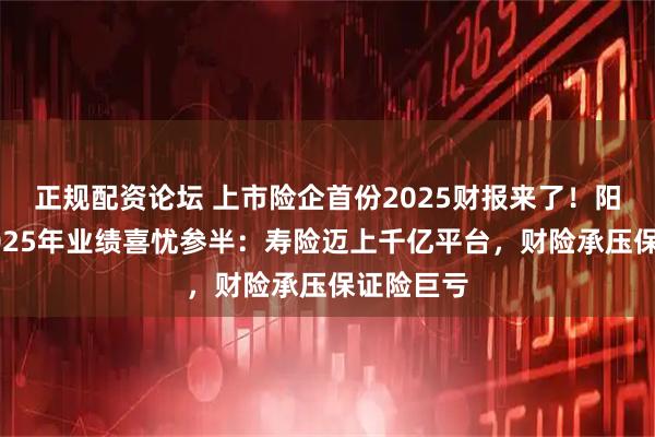 正规配资论坛 上市险企首份2025财报来了！阳光保险2025年业绩喜忧参半：寿险迈上千亿平台，财险承压保证险巨亏